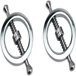 여성용 원형 니플 클립 클램프 조절 가능 무게 금속 비피어링 본체 주얼리