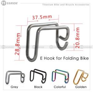 티타늄 스틸 E 버클 접이식 자전거 앞바퀴 후크 예비 부품