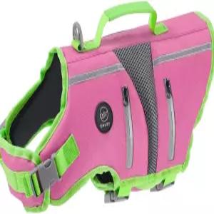 EMUST 반려견 구명조끼 통기성 메쉬가 있는 소형견 수영 조끼 대형견용 고감도 반려동물 안전 PFD 핑크 S