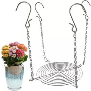 톨레오 1세트 조절 가능한 키 큰 화분용 삽입물 상단 개구부에 4개의 후크 장착 체인 필러 엘리베이트 식물