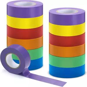 글렌말 6색 60야드 x 1인치 체육관 바닥 비닐 테이프 컬러 마킹 야외 코트 경기장 장비 교실 용품 13롤