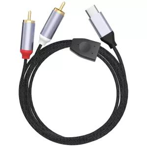 주닉스 HZ-361 USB-C to RCA 변환 오디오 케이블 스마트폰 스피커 앰프 연결 젠더 1m