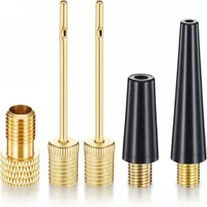 젤슬루테 5PCS 바이크 펌프 바늘 볼 에어 노즐 어댑터용 세트 인플레이터 스포츠 타이어 풍선 요가 수영 링
