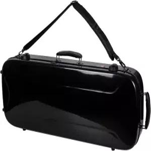 테너 사이즈용 크로스록 유리 우쿨렐레 케이스 직사각형 블랙 광택 마감 습도계 TSA 잠금 장치 백팩 스트랩