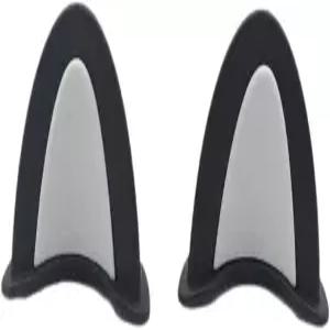 2Pc 고양이 귀 헬멧 장식 스티커 부착물 범용 자가 귀여운 오토바이 자전거 스쿠터 블랙 및 그레이