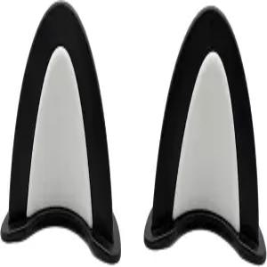 2Pcs 회색 고양이 귀 헬멧 장식 스티커 부착물 범용 자가 귀여운 오토바이 자전거 스쿠터