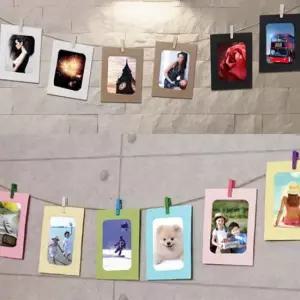 종이액자세트 사진액자 종이프레임 집게 노끈 종이액자 종이프레임 노끈 마끈 가족사진