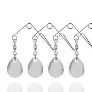 올러필러리 50PCS 낚시 스피너 리그 스피너베이트 스푼 매끄러운 블레이드 키트