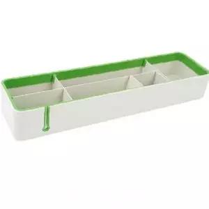 긴 직사각형 칸막이 분리 트레이 문구 소품 책상 서랍 정돈 보관함 그린