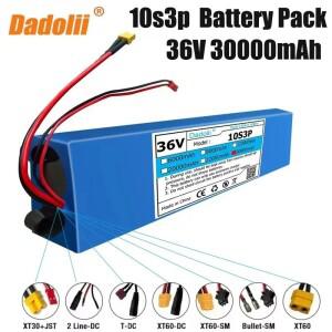 36V 30Ah 18650 리튬 배터리 팩 10S3P 30000mAh 500W 동일 포트 42V 전동 스쿠터 M365 전기 자전거 파워 (B
