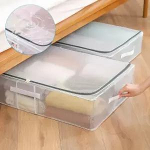 (옵션 중 30L)침대밑 옷정리함 이불 속옷 투명 방수 수납 박스 30L