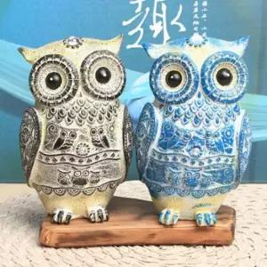 럭셔리 인디언 부엉이 소품인형 대) 2P세트 미니어처소품 소품인형 부엉이소품