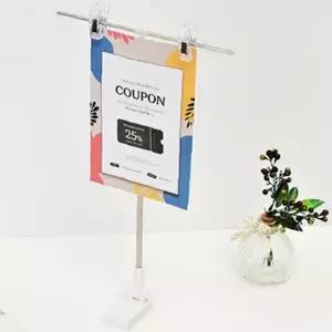 자석 부착 집게 안내판 4단 높이조절 메뉴 게시 홀더 사무실 카페 매장 광고