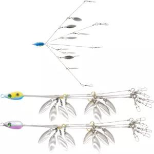 농어 낚시를 위한 Polsefver 2Pcs 5암 앨라배마 우산 리그 송어 연어 민물 소금물 88인치 077 미끼 4