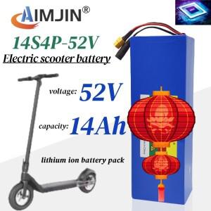 52V 14S4P 14000mah 고용량 18650 리튬 배터리 1500W 밸런스 카 자전거 스쿠터 세발자전거용 BMS 포함 + 58