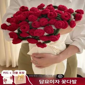 꽃다발담요 뜨게꽃 블랭킷뜨기 핑크 A DIY 장미