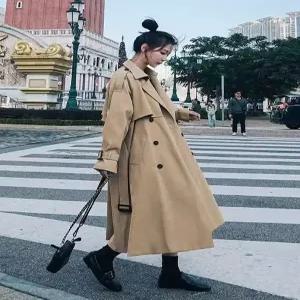 오버핏 봄가을 가을 베이직 더블 여성 자켓 울 남성용 긴팔 간절기 티셔츠 봄 코트 맨투맨