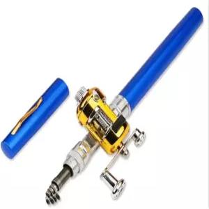 야외 강 호수 낚시를 위한 휴대용 포켓 텔레스코픽 미니 낚싯대 펜 모양 접힌 색상 C m A