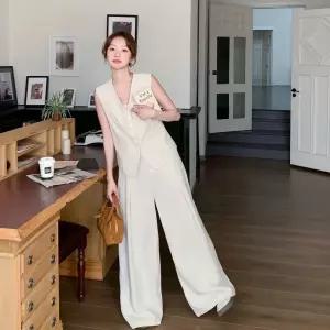 빛채운 여성용 팬츠 여름 캐주얼 투피스 긴 와이드 OPH2