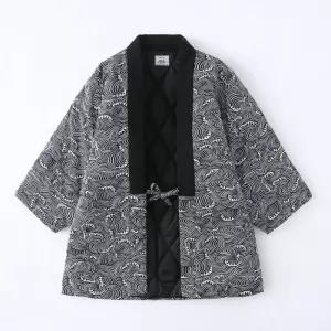 일본풍 가디건 아우터 에스닉 재킷 한텐 기모노 네이비 가을