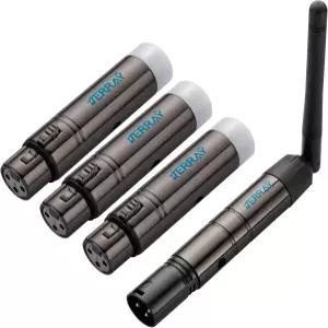 JERRAY 무선 DMX512 1 송신기 및 3 수신기 키트(플러그인 전원 비배터리) - DJ 디스코 스테이지 무빙 헤드