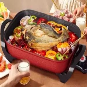 대용량 전기냄비 만능 전골냄비 멀티쿠커 샤브샤브 가정용