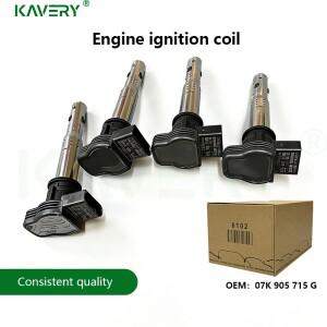 1개 블랙 자동차 점화 코일 07K905715G ABCDE 폭스바겐 제타 골프 MK6 파사트 티구안 CC A4L A5 A6L A7 TT