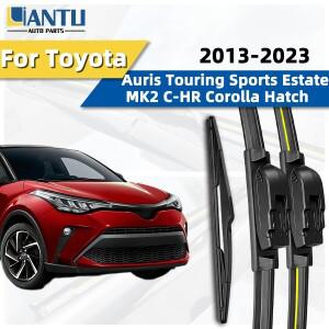 3PCS 전면 후면 와이퍼 블레이드는 Toyota Auris Touring Sports Estate MK2 C-HR Corolla Hatch 2013-2023