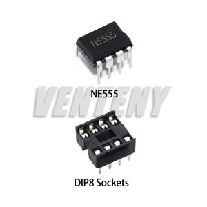 호환상품 20Pcs (각 10개) 8핀 DIP 소켓 및 NE555P IC 555 타이머 프로그래밍 발진기 칩
