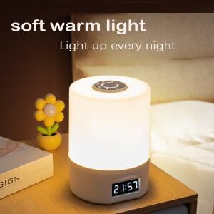 USB 야간 조명 충전식 3단계 디밍 색상 조절 눈 보호 터치 스위치 시간 표시 학생 침실 데스크탑 책상 램프