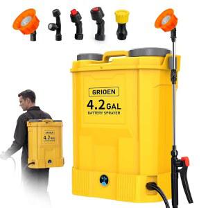 [미국배송] DEWALT 20V MAX 배터리와 호환되는 배터리 구동 백팩 분무기 - 100 PSI 전기 잡초 4.2 갤런 방제용 노즐 5개 포함 야드 가든 분무기(배터리 없음) 잔디 비료