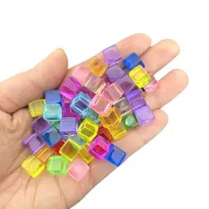 100 개/대 8mm 투명 사각형 코너 큐브 보드 게임에 대 한 다채로운 분명 솔리드 컬러 위 체스 조각 직각