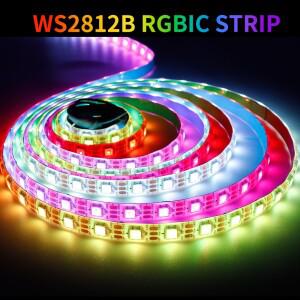WS2812개별 제어 LED 스트립 30 60 74 96 144픽셀/LEDs/m 스마트 RGBIC 라이트 테이프 매직 장식 램프 5V
