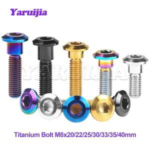 Yaruijia 티타늄 볼트 M8x20/22/25/30/33/35/40mm 알렌 키 모터 자전거 스즈키 액세서리 용 후방 브레이크