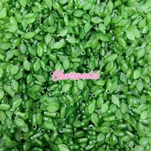 [10개]관통형 5x10mm 아크릴 나뭇잎 젤리 그린 3-508-21 비즈공예 팔찌재료