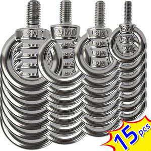 1 15pcs M4 M5 M6 응용 프로그램 고정 리깅 스틸 다양한 설치 스레드 아이 하드웨어 리프팅 스테인레스 정밀 볼트 M8 쉬운