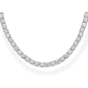 여성용 Fgnuay 14K 골드 도금 3mm 시뮬레이션 다이아몬드 테니스 목걸이, 힙합 지르콘 테니스 체인 풀 다이아몬드 목걸이 액세서리 초커(사이즈 15인치 및 18인치)