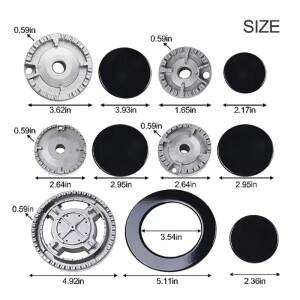 오븐 가스 호브 버너 크라운 불꽃 표면 스토브 및 헤드 교체 용 뚜껑 세트