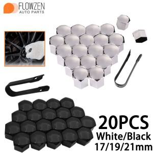 20개 17/19/21mm 자동차 휠 너트 캡 허브 스크류 커버 볼트 림 외부 장식 특수 소켓 보호 먼지 방지