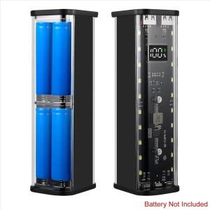 SDFC 2X 8 슬롯 18650 DIY 보조 배터리 케이스 고속 충전 대용량 디지털 디스플레이 보관함 정리함 블랙