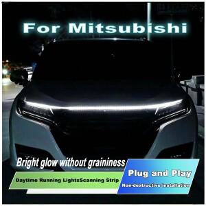 미쓰비시 ASX L200 델리카 미라지 G4 신형 업그레이드 LED 주간 주행등 스캔 시동 후드 DRL 가이드 장식용