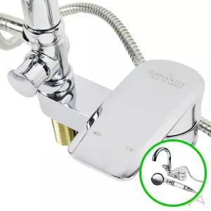 MF05 세면기샤워파이프 겸용 고급형 황동주물 스텐 온냉수 국산 욕실샤워파이프