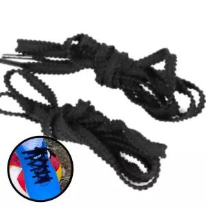 안풀리는 운동화끈 신발끈 밴드 스포츠 조깅용 톱니 모양 블랙 120cm