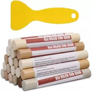 우드 필러 스틱 20가지 색상 수리 왁스 키트 가구 터치업 스크래치 구멍 뚫림 나무 바닥 테이블 캐비닛