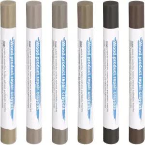 하핑턴 우드 필러 스틱 6가지 색상의 왁스 터치업 가구 수리 크레용 미디엄 브라운 49용