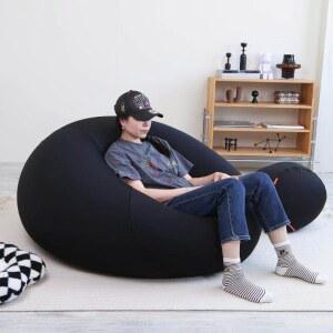 오후 스트레치볼 슬립온 소파 콩주머니 싱글 착석 가능 소형 캐주얼 의자