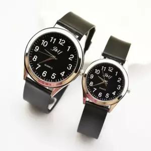 아날로그 숫자 복고풍 커플 시계