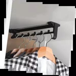 슬라이딩옷레일 공간 절약형 수납 옷장 정리 철제 슬라이드 고급 디자인 옷정리대