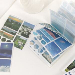 40피스 와시 페이퍼 스티커북 스크랩북 저널 앨범 다이어리 DIY용 미적 풍경