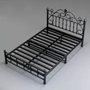 더블 침대 조립식 스틸 프레임 싱글 북유럽 공주 기숙사 호텔 폴딩